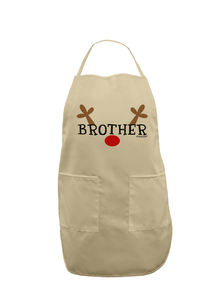 Matching Family Christmas Design - Reindeer - Brother Adult Apron by TooLoud-Bib Apron-TooLoud-White-One-Size-Davson Sales