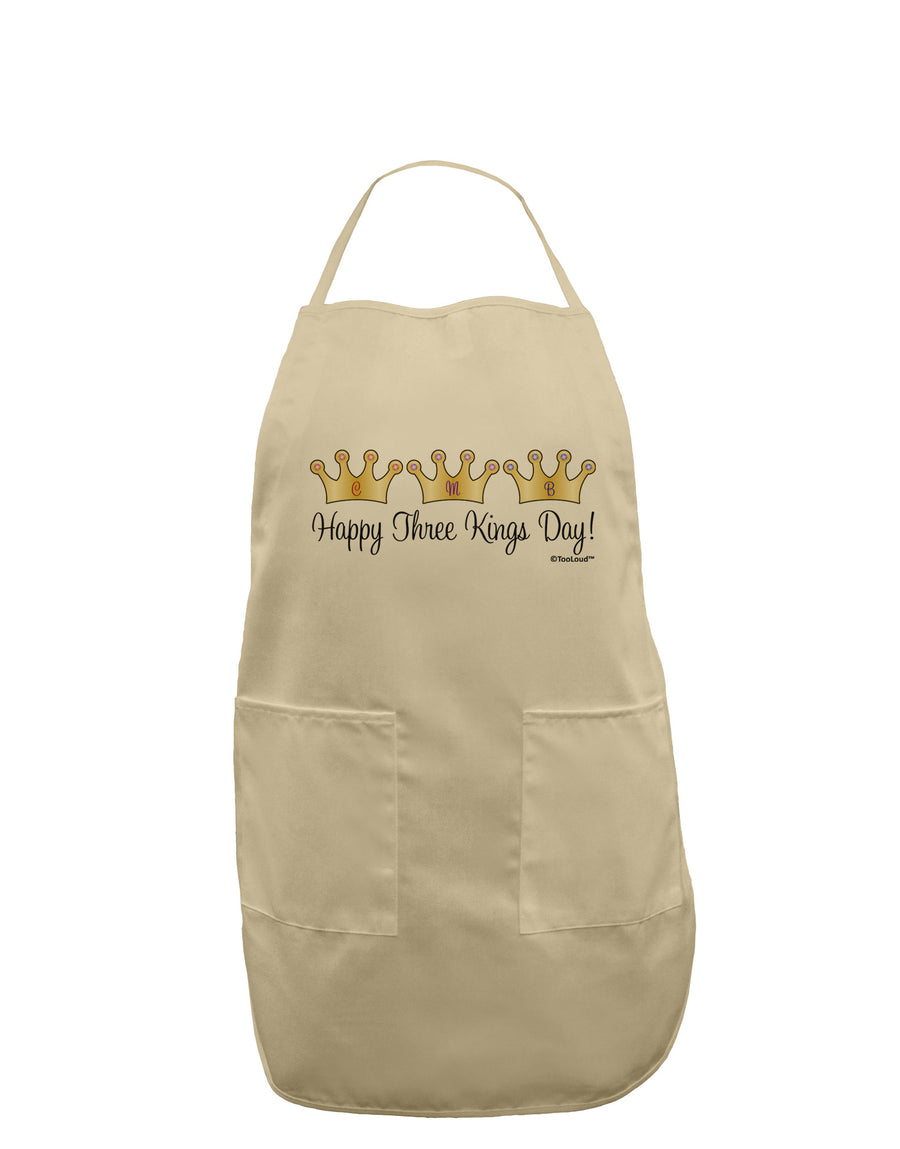 Happy Three Kings Day - 3 Crowns Adult Apron by TooLoud-Bib Apron-TooLoud-White-One-Size-Davson Sales