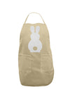 Cute Bunny Silhouette with Tail - White Glitter Adult Apron by TooLoud-Bib Apron-TooLoud-Stone-One-Size-Davson Sales