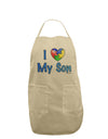 I Heart My Son - Autism Awareness Adult Apron by TooLoud-Bib Apron-TooLoud-Stone-One-Size-Davson Sales