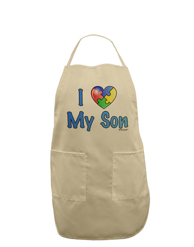 I Heart My Son - Autism Awareness Adult Apron by TooLoud-Bib Apron-TooLoud-Stone-One-Size-Davson Sales