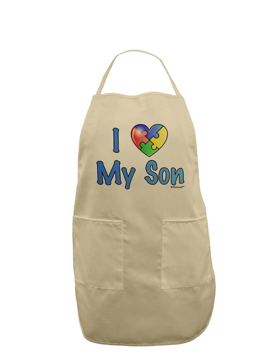 I Heart My Son - Autism Awareness Adult Apron by TooLoud-Bib Apron-TooLoud-White-One-Size-Davson Sales