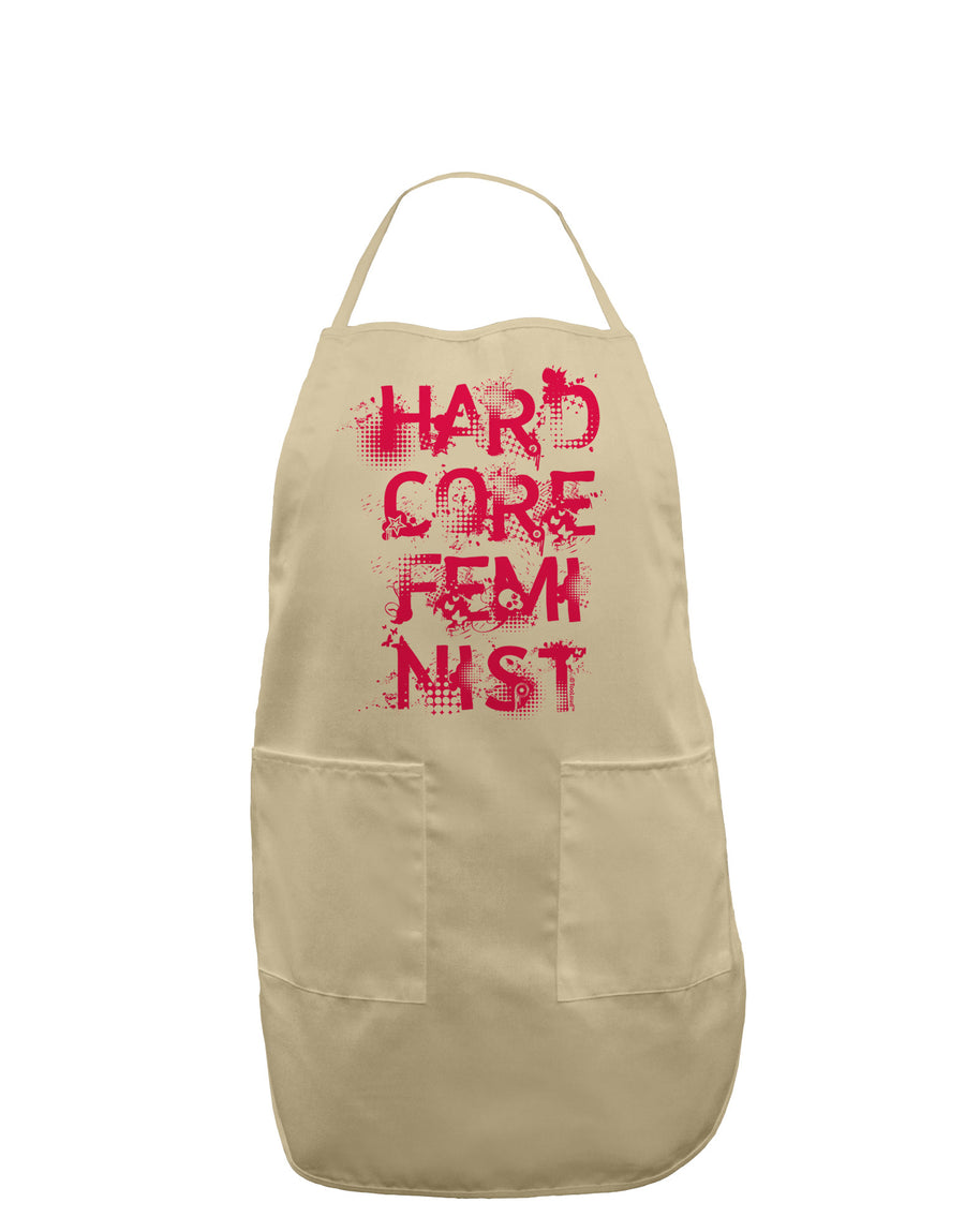 Hardcore Feminist - Pink Adult Apron-Bib Apron-TooLoud-White-One-Size-Davson Sales