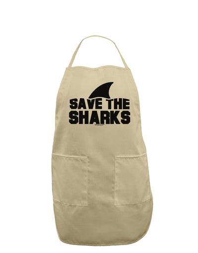 Save The Sharks - Fin Adult Apron-Bib Apron-TooLoud-Stone-One-Size-Davson Sales