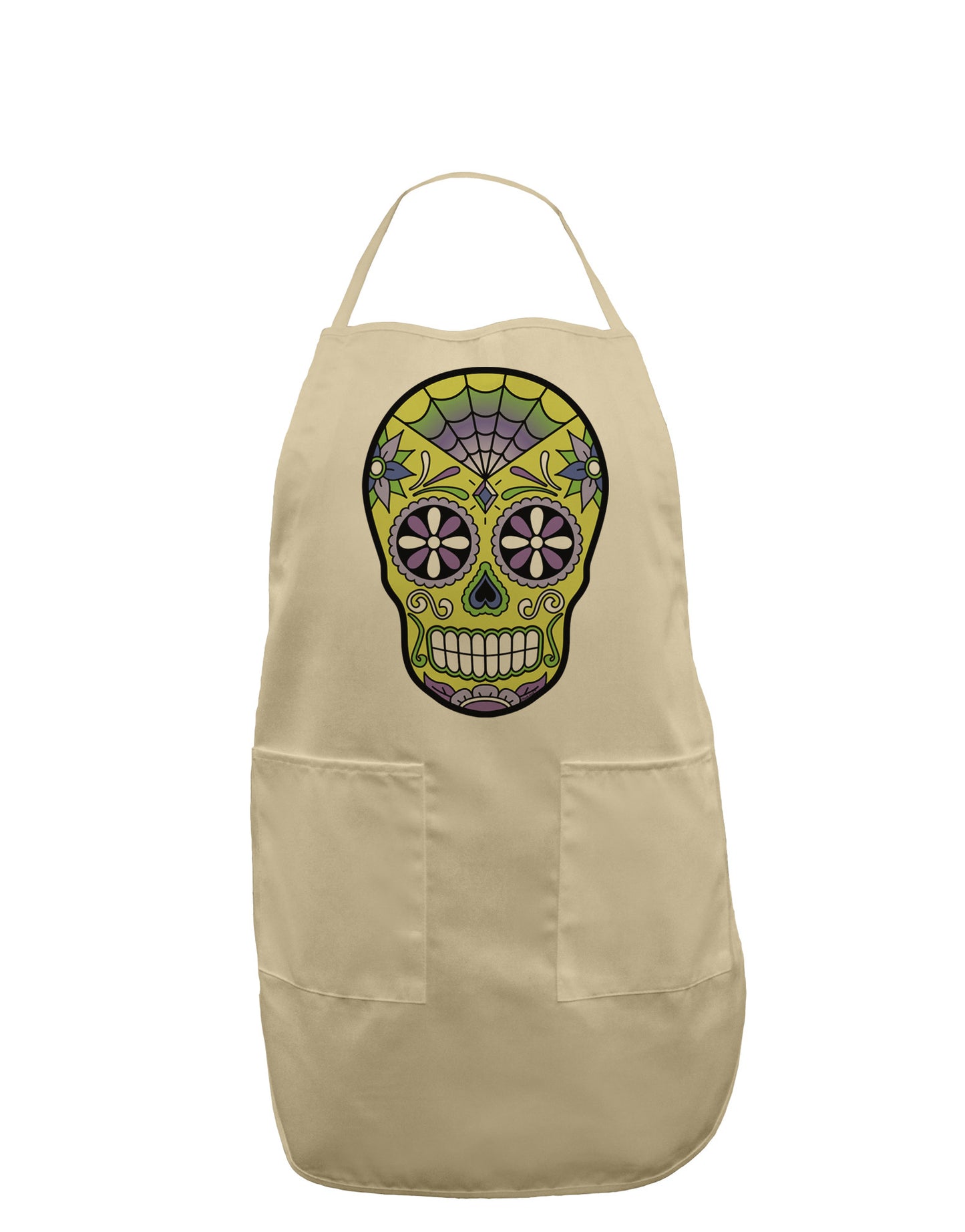 Version 7 Poison Day of the Dead Calavera Adult Apron-Bib Apron-TooLoud-Stone-One-Size-Davson Sales