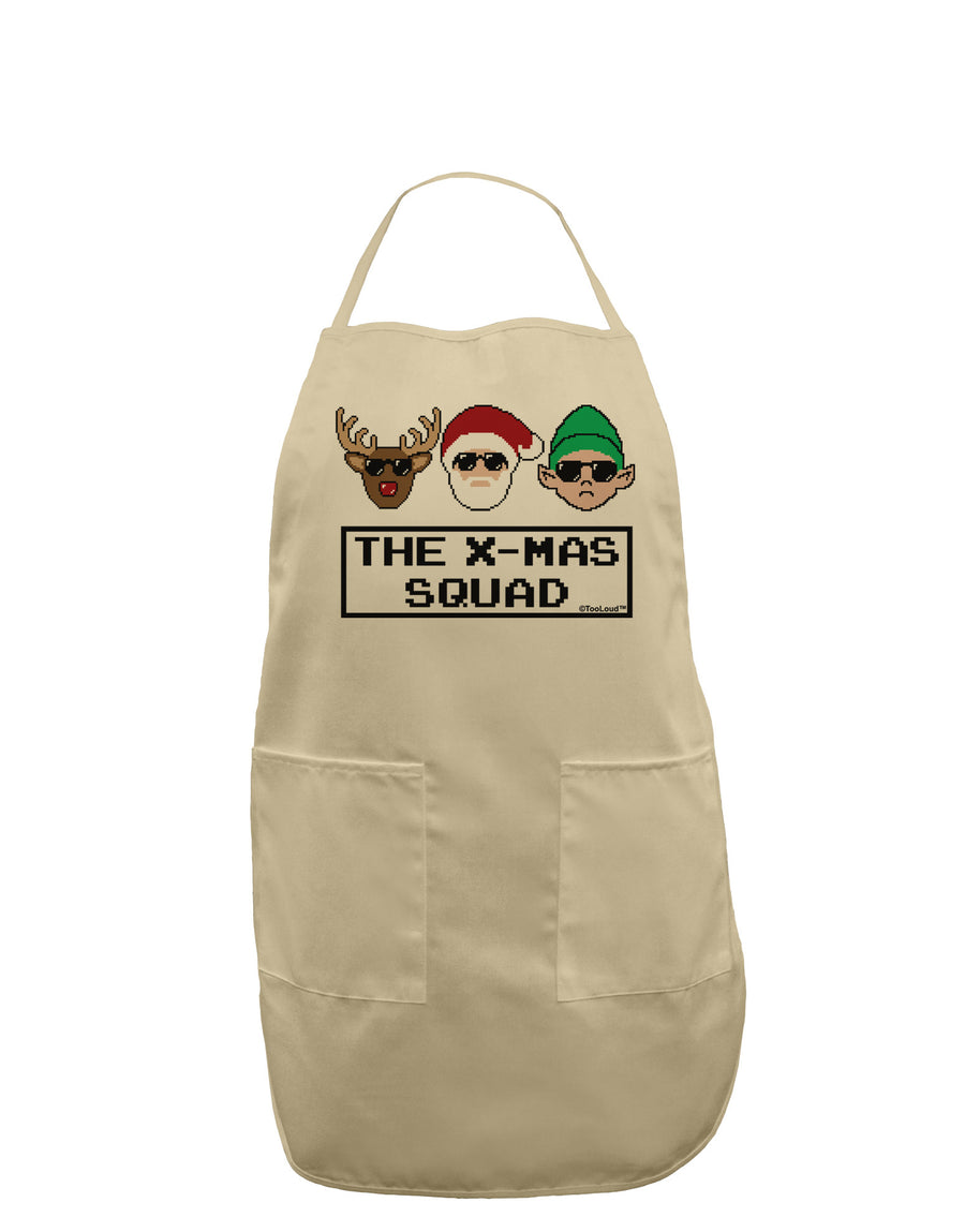 The X-mas Squad Text Adult Apron-Bib Apron-TooLoud-White-One-Size-Davson Sales