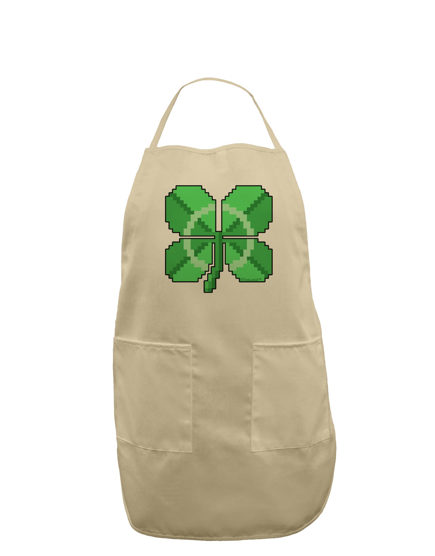 Pixel Four Leaf Clover Adult Apron-Bib Apron-TooLoud-Stone-One-Size-Davson Sales