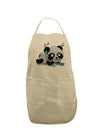 Cute Panda With Ear Buds Adult Apron-Bib Apron-TooLoud-Stone-One-Size-Davson Sales