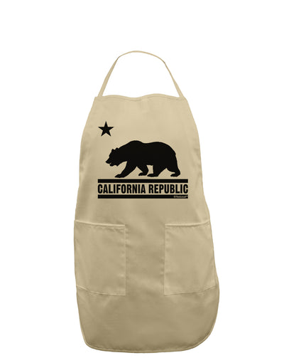 California Republic Design - Cali Bear Adult Apron by TooLoud-Bib Apron-TooLoud-Stone-One-Size-Davson Sales