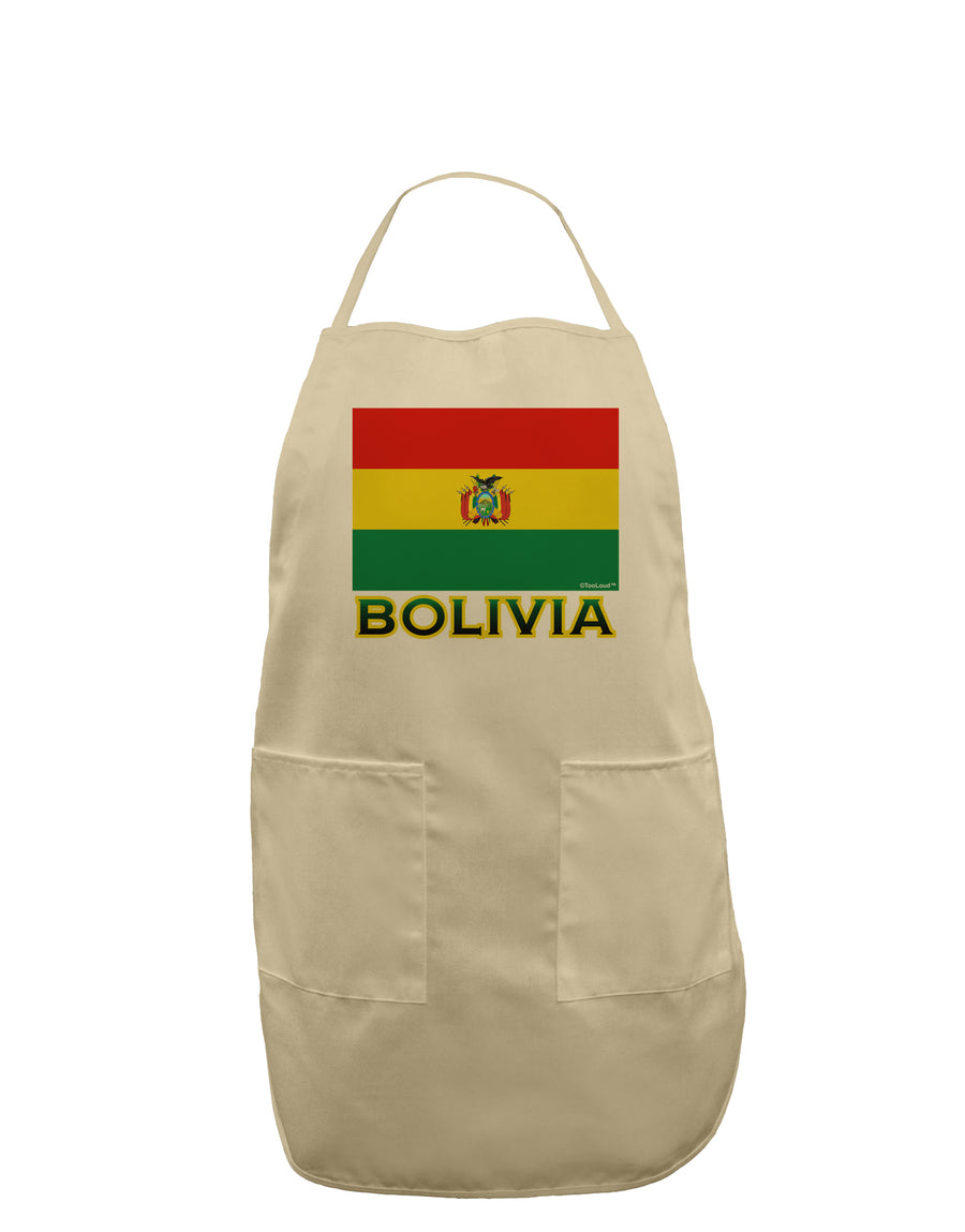 Bolivia Flag Adult Apron-Bib Apron-TooLoud-White-One-Size-Davson Sales