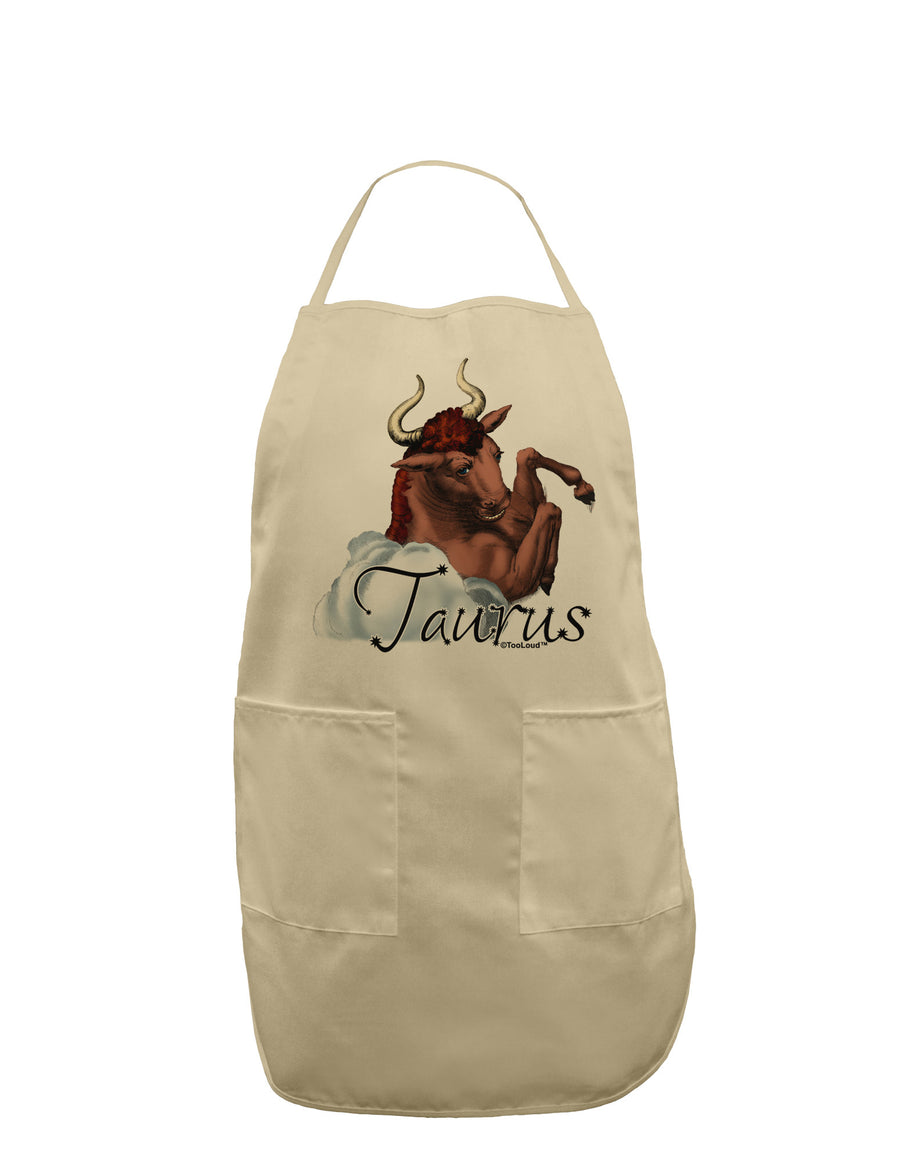 Taurus Color Illustration Adult Apron-Bib Apron-TooLoud-White-One-Size-Davson Sales