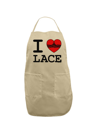 I Love Heart Lace Adult Apron-Bib Apron-TooLoud-Stone-One-Size-Davson Sales