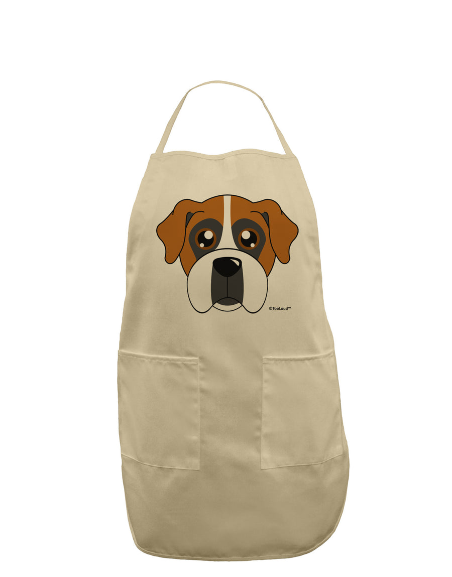 Cute Boxer Dog Adult Apron-Bib Apron-TooLoud-White-One-Size-Davson Sales