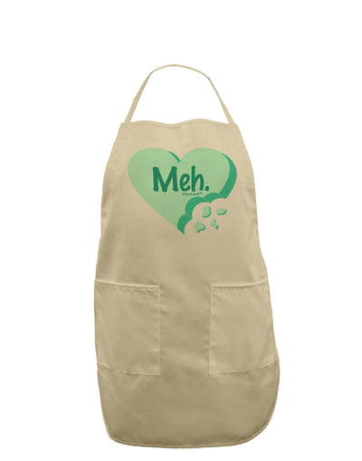 Meh Candy Heart Green - Valentines Day Adult Apron by TooLoud-Bib Apron-TooLoud-Stone-One-Size-Davson Sales