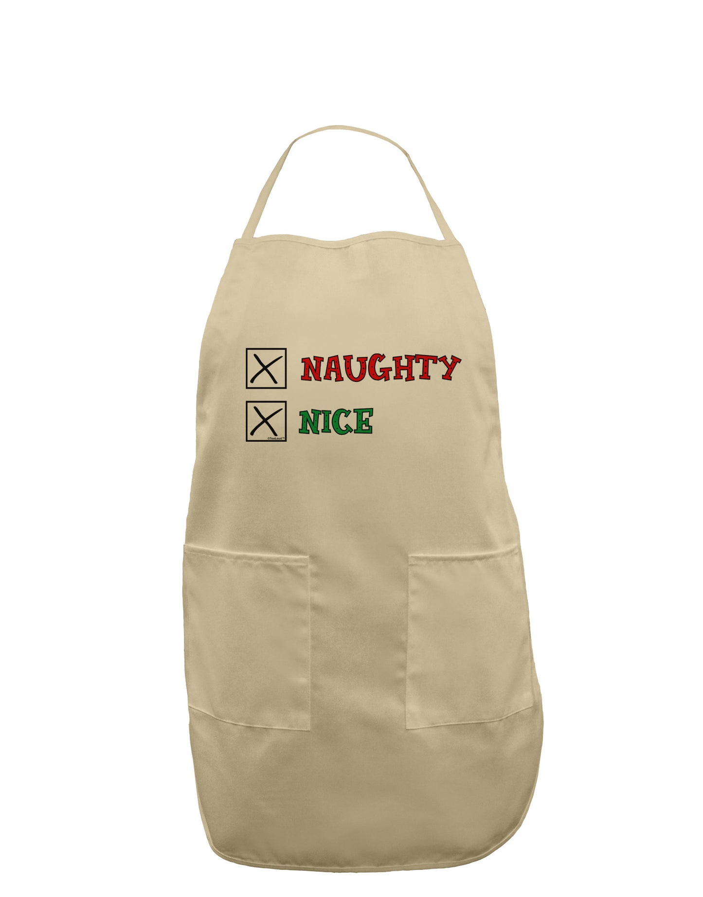 Naughty or Nice Christmas - Naughty and Nice Adult Apron-Bib Apron-TooLoud-Stone-One-Size-Davson Sales