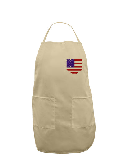 American Flag Faux Pocket Design Adult Apron by TooLoud-Bib Apron-TooLoud-Stone-One-Size-Davson Sales