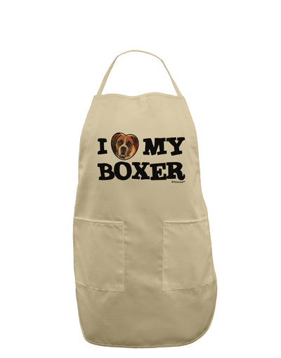 I Heart My Boxer Adult Apron by TooLoud-Bib Apron-TooLoud-Stone-One-Size-Davson Sales