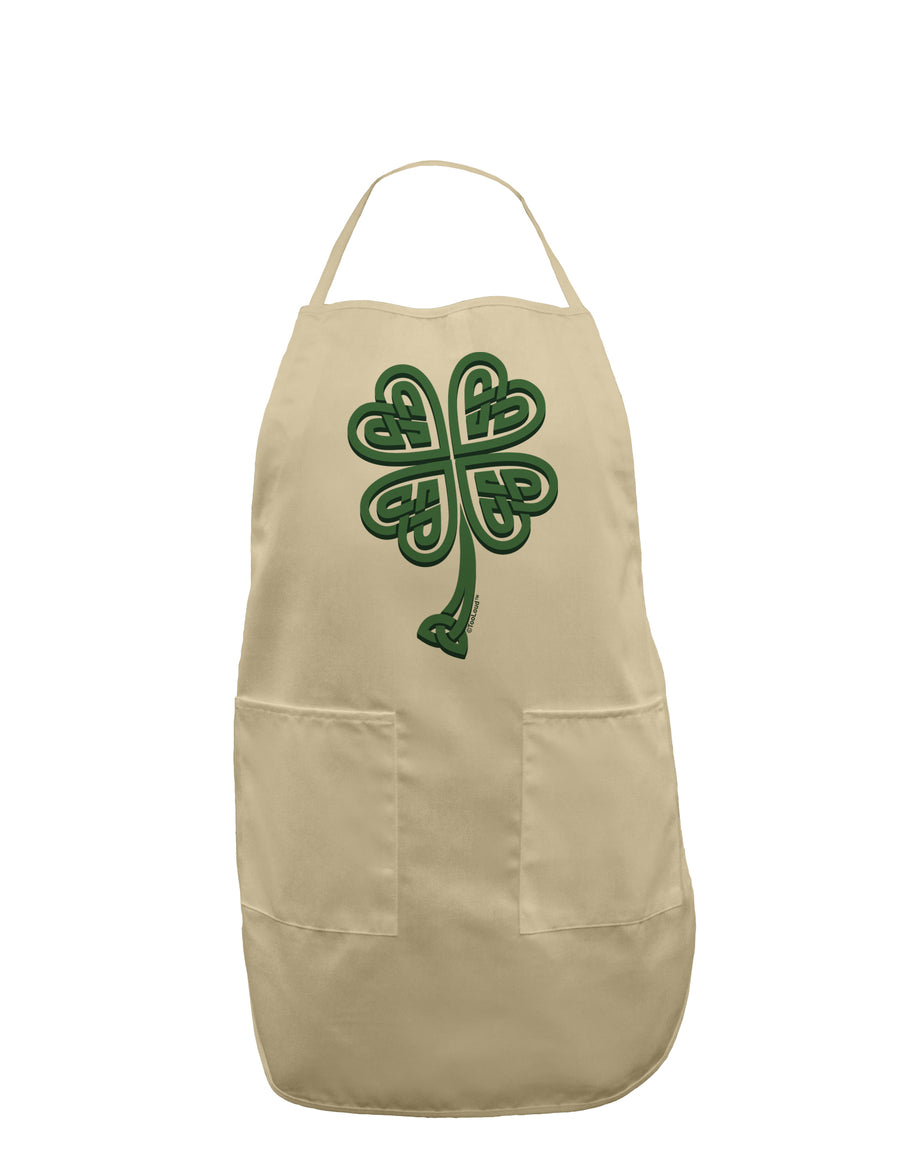 3D Style Celtic Knot 4 Leaf Clover Adult Apron-Bib Apron-TooLoud-White-One-Size-Davson Sales