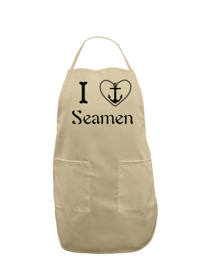 I Love Heart Anchor Seamen Adult Apron-Bib Apron-TooLoud-Stone-One-Size-Davson Sales