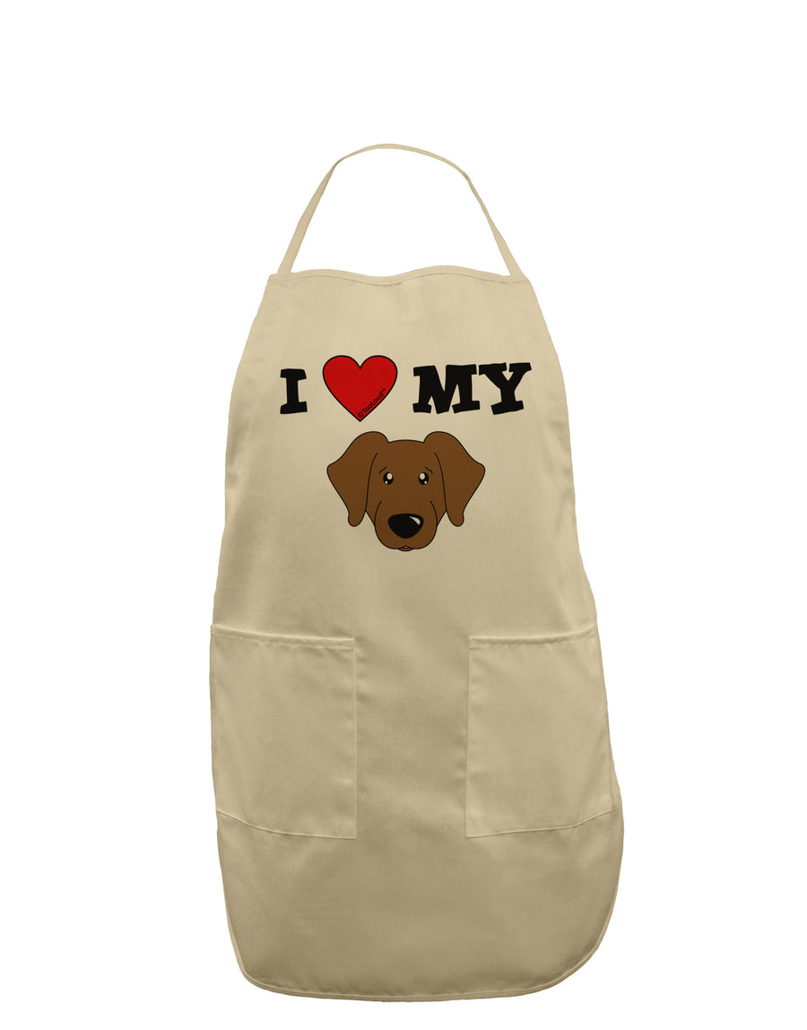 I Heart My - Cute Chocolate Labrador Retriever Dog Adult Apron by TooLoud-Bib Apron-TooLoud-White-One-Size-Davson Sales