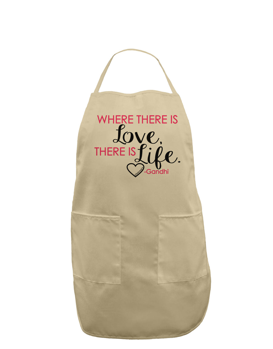 TooLoud Where There Is Love Gandhi Adult Apron-Bib Apron-TooLoud-White-One-Size-Davson Sales