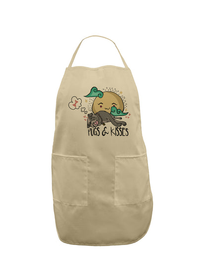 TooLoud Pugs and Kisses Adult Apron-Bib Apron-TooLoud-Stone-One-Size-Davson Sales