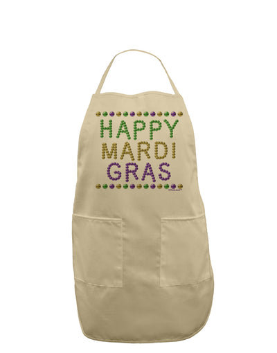 Happy Mardi Gras Beads Adult Apron-Bib Apron-TooLoud-Stone-One-Size-Davson Sales