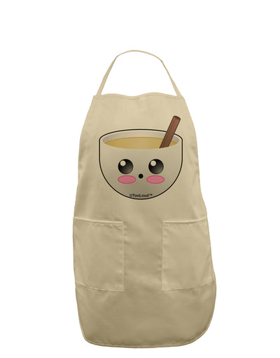 Cute Egg Nog Design - Adult Apron by TooLoud-Bib Apron-TooLoud-Stone-One-Size-Davson Sales