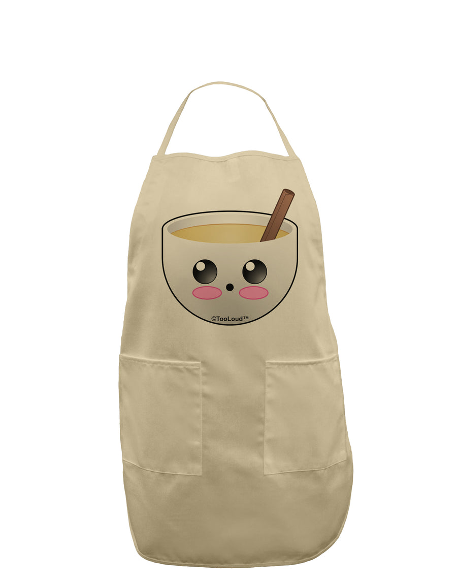 Cute Egg Nog Design - Adult Apron by TooLoud-Bib Apron-TooLoud-White-One-Size-Davson Sales