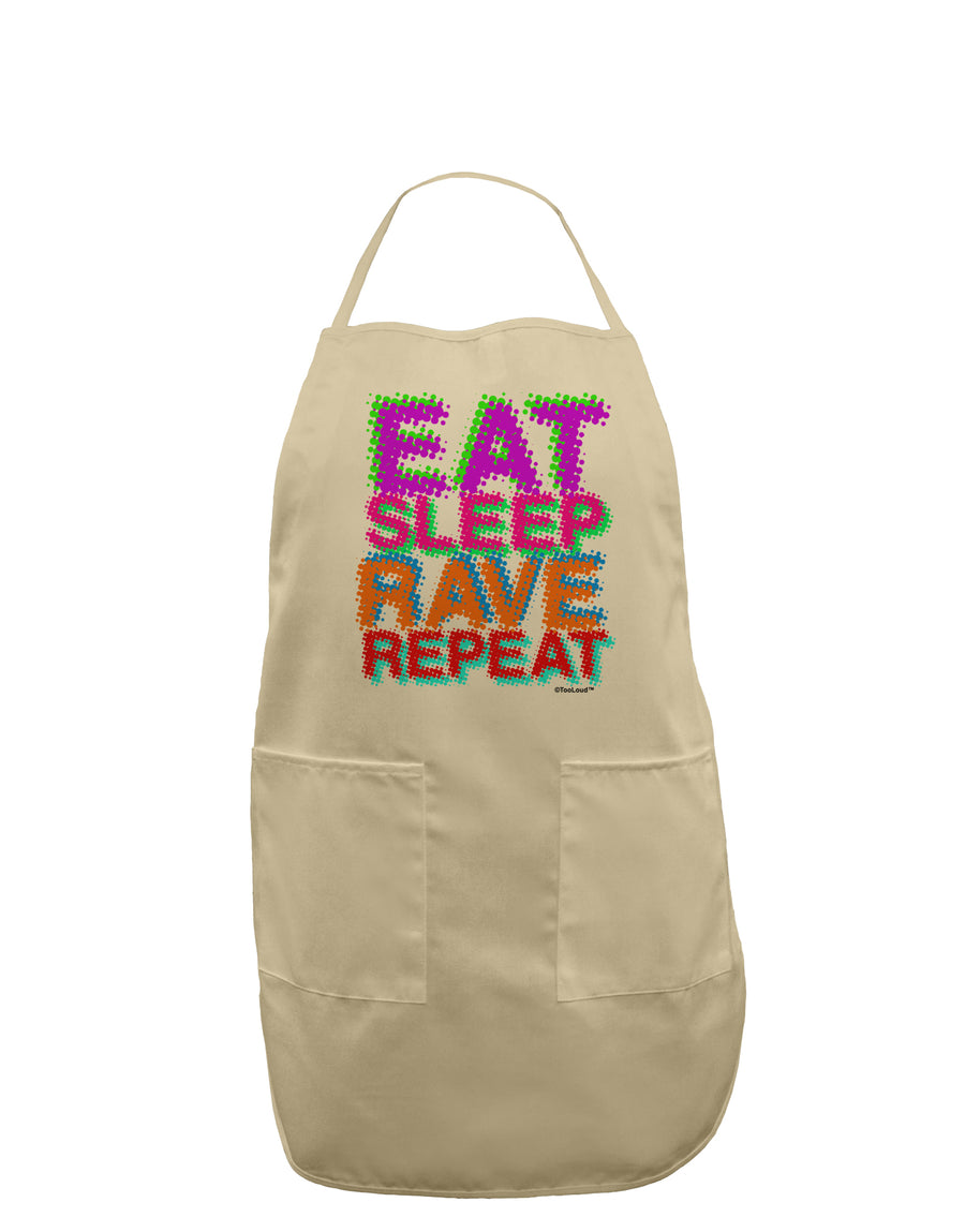 Eat Sleep Rave Repeat Color Adult Apron by TooLoud-Bib Apron-TooLoud-White-One-Size-Davson Sales