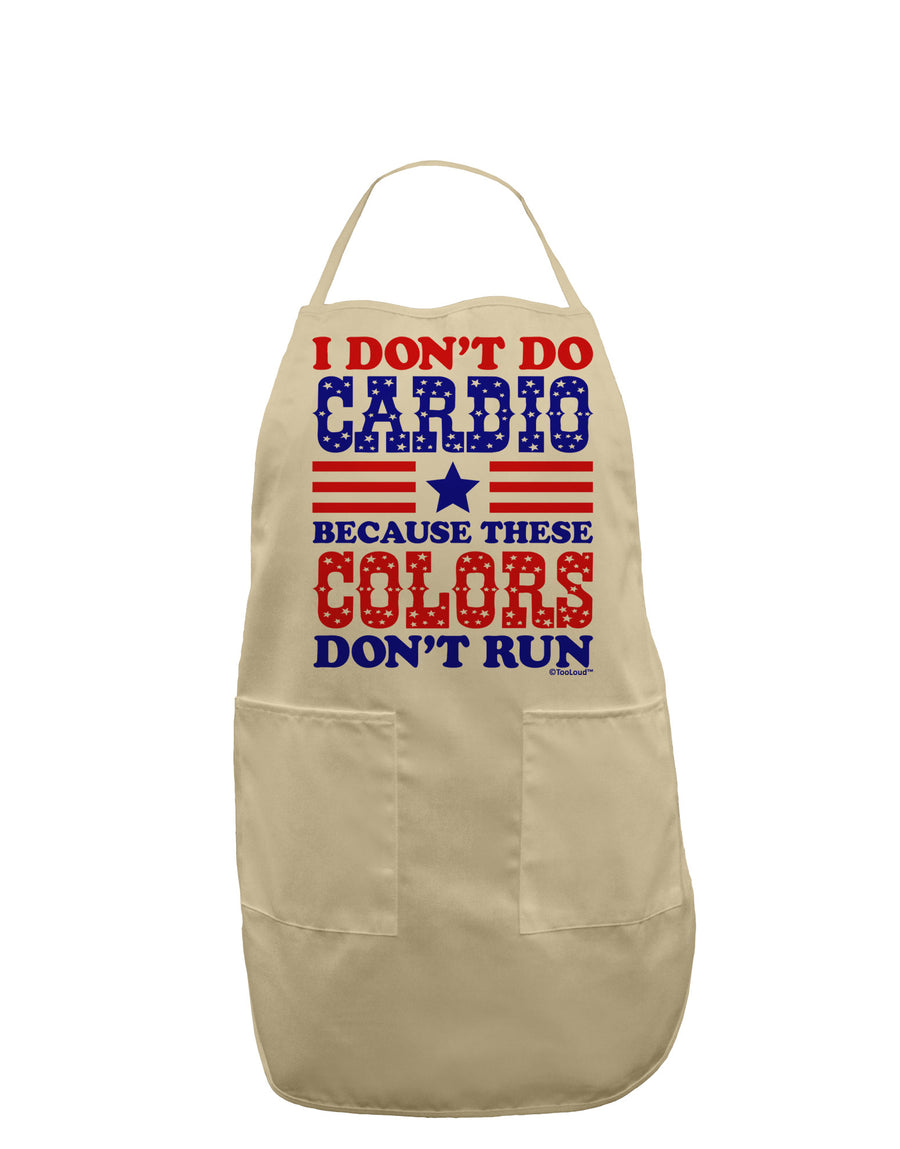 I Don't Do Cardio Because These Colors Don't Run Adult Apron-Bib Apron-TooLoud-White-One-Size-Davson Sales