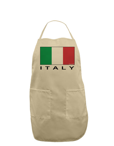 Italian Flag - Italy Text Adult Apron by TooLoud-Bib Apron-TooLoud-Stone-One-Size-Davson Sales