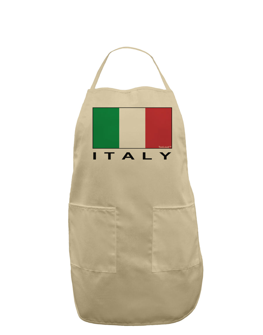 Italian Flag - Italy Text Adult Apron by TooLoud-Bib Apron-TooLoud-White-One-Size-Davson Sales