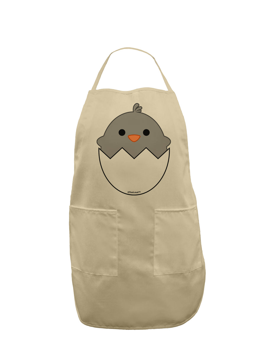 Cute Hatching Chick - Gray Adult Apron by TooLoud-Bib Apron-TooLoud-White-One-Size-Davson Sales