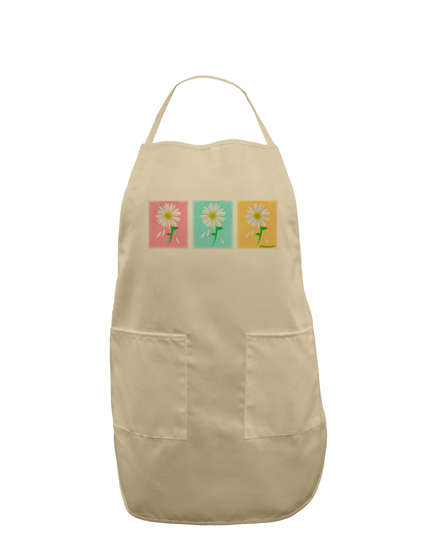 Pretty Daisies Watercolor Adult Apron-Bib Apron-TooLoud-Stone-One-Size-Davson Sales