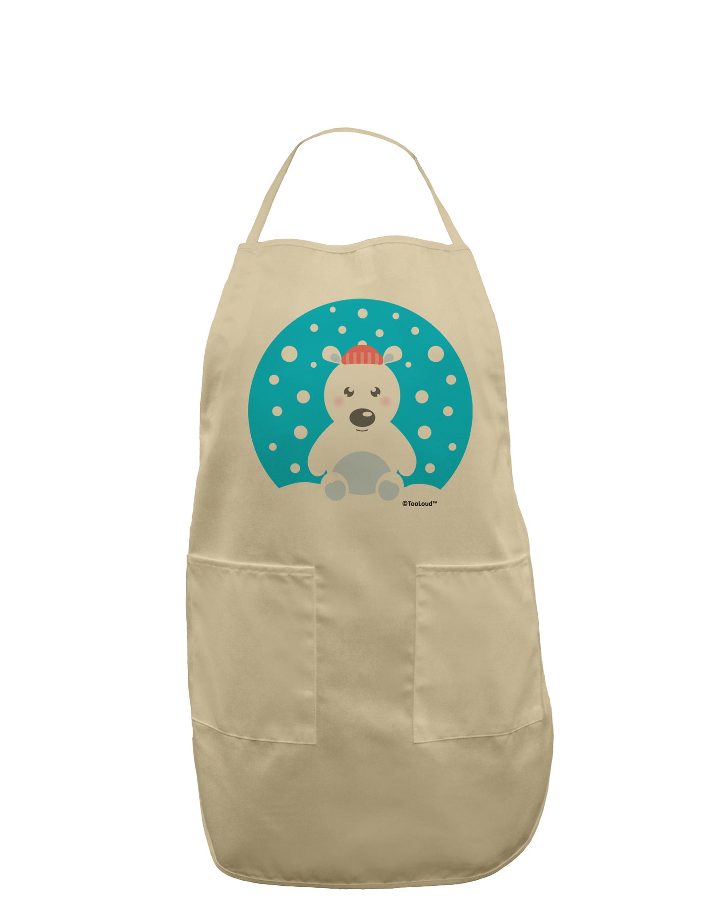 Cute Polar Bear - Christmas Adult Apron by TooLoud-Bib Apron-TooLoud-Stone-One-Size-Davson Sales