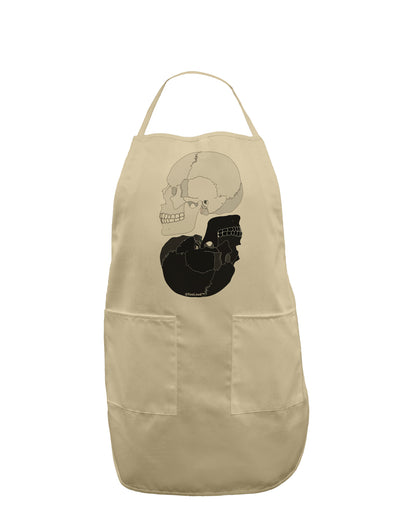 White And Black Inverted Skulls Adult Apron by TooLoud-Bib Apron-TooLoud-Stone-One-Size-Davson Sales