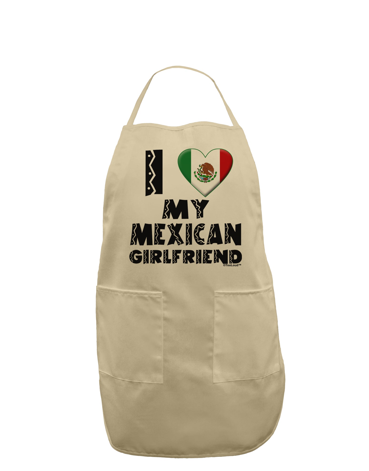 I Heart My Mexican Girlfriend Adult Apron by TooLoud-Bib Apron-TooLoud-Stone-One-Size-Davson Sales