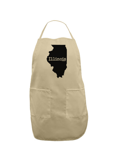 Illinois - United States Shape Adult Apron by TooLoud-Bib Apron-TooLoud-Stone-One-Size-Davson Sales