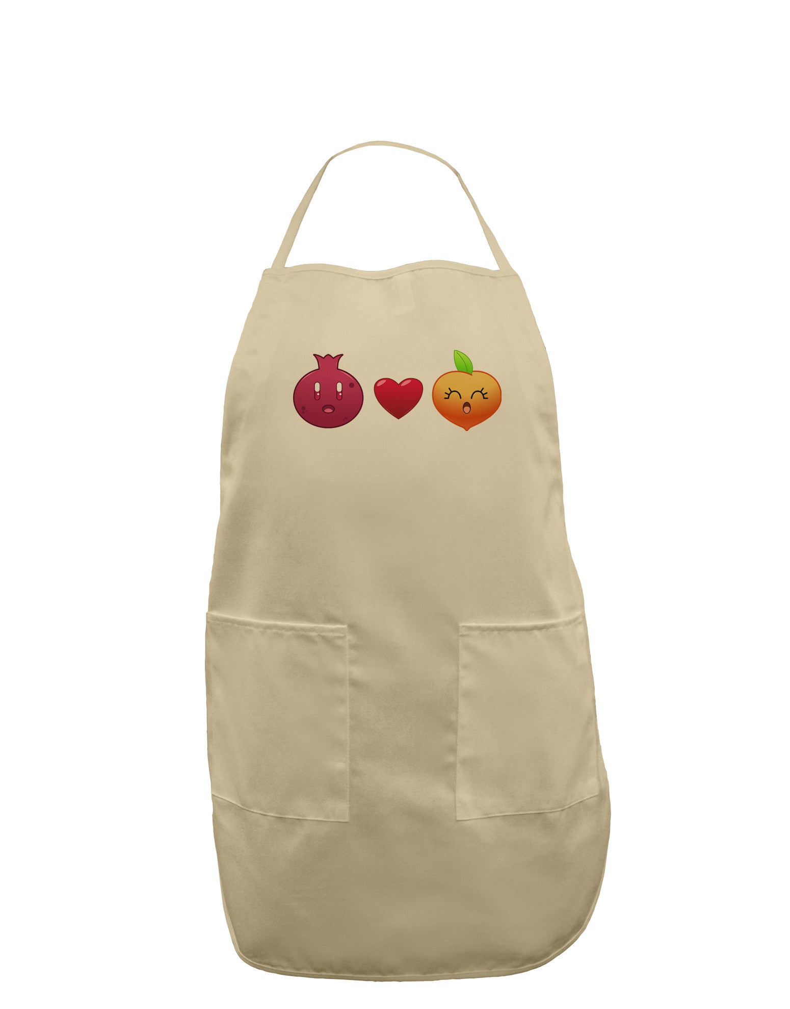 Pomegranate Heart Peach Adult Apron-Bib Apron-TooLoud-Stone-One-Size-Davson Sales
