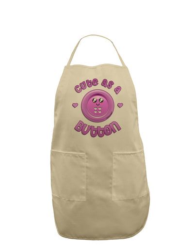 Cute As A Button Smiley Face Adult Apron-Bib Apron-TooLoud-Stone-One-Size-Davson Sales