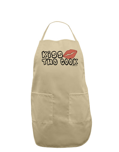 Kiss the Cook With Lips Adult Apron by TooLoud-Bib Apron-TooLoud-Stone-One-Size-Davson Sales