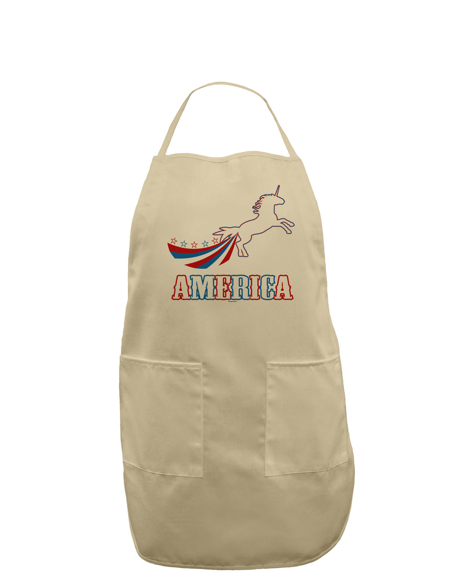 America Unicorn Adult Apron-Bib Apron-TooLoud-White-One-Size-Davson Sales