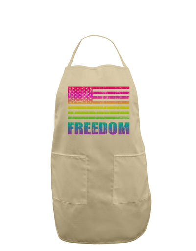 American Pride - Rainbow Flag - Freedom Adult Apron-Bib Apron-TooLoud-Stone-One-Size-Davson Sales