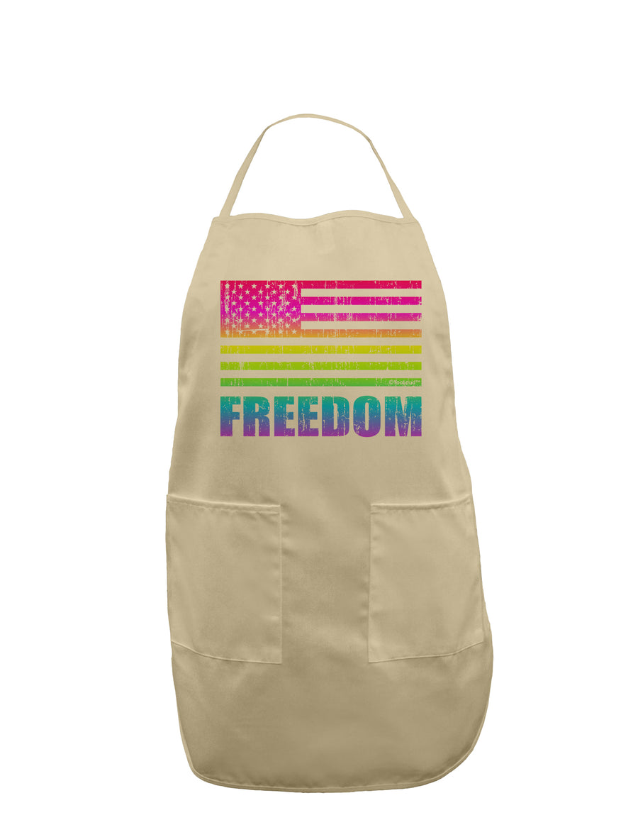 American Pride - Rainbow Flag - Freedom Adult Apron-Bib Apron-TooLoud-White-One-Size-Davson Sales