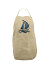 Blue Sailboat Adult Apron-Bib Apron-TooLoud-Stone-One-Size-Davson Sales