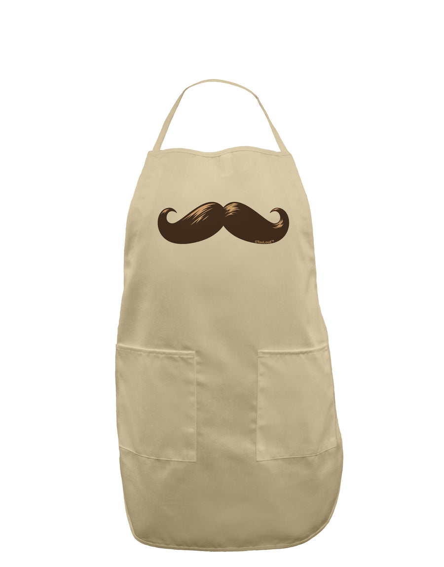 Big Brown Mustache Adult Apron-Bib Apron-TooLoud-White-One-Size-Davson Sales