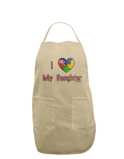 I Heart My Daughter - Autism Awareness Adult Apron by TooLoud-Bib Apron-TooLoud-Stone-One-Size-Davson Sales