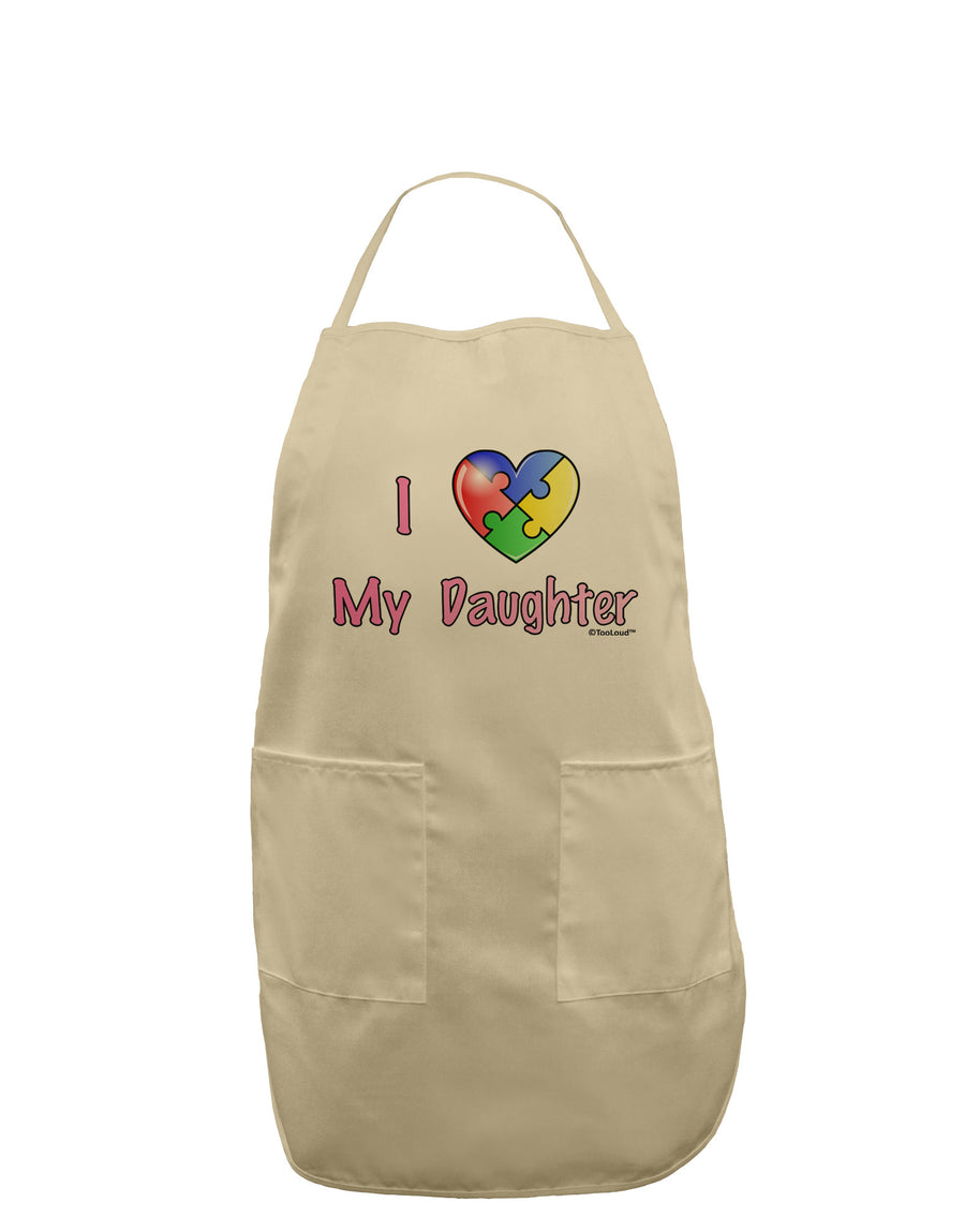 I Heart My Daughter - Autism Awareness Adult Apron by TooLoud-Bib Apron-TooLoud-White-One-Size-Davson Sales