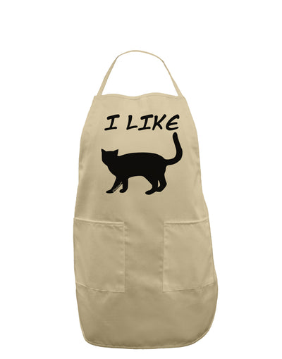 I Like Cat Silhouette Design Adult Apron by TooLoud-Bib Apron-TooLoud-Stone-One-Size-Davson Sales